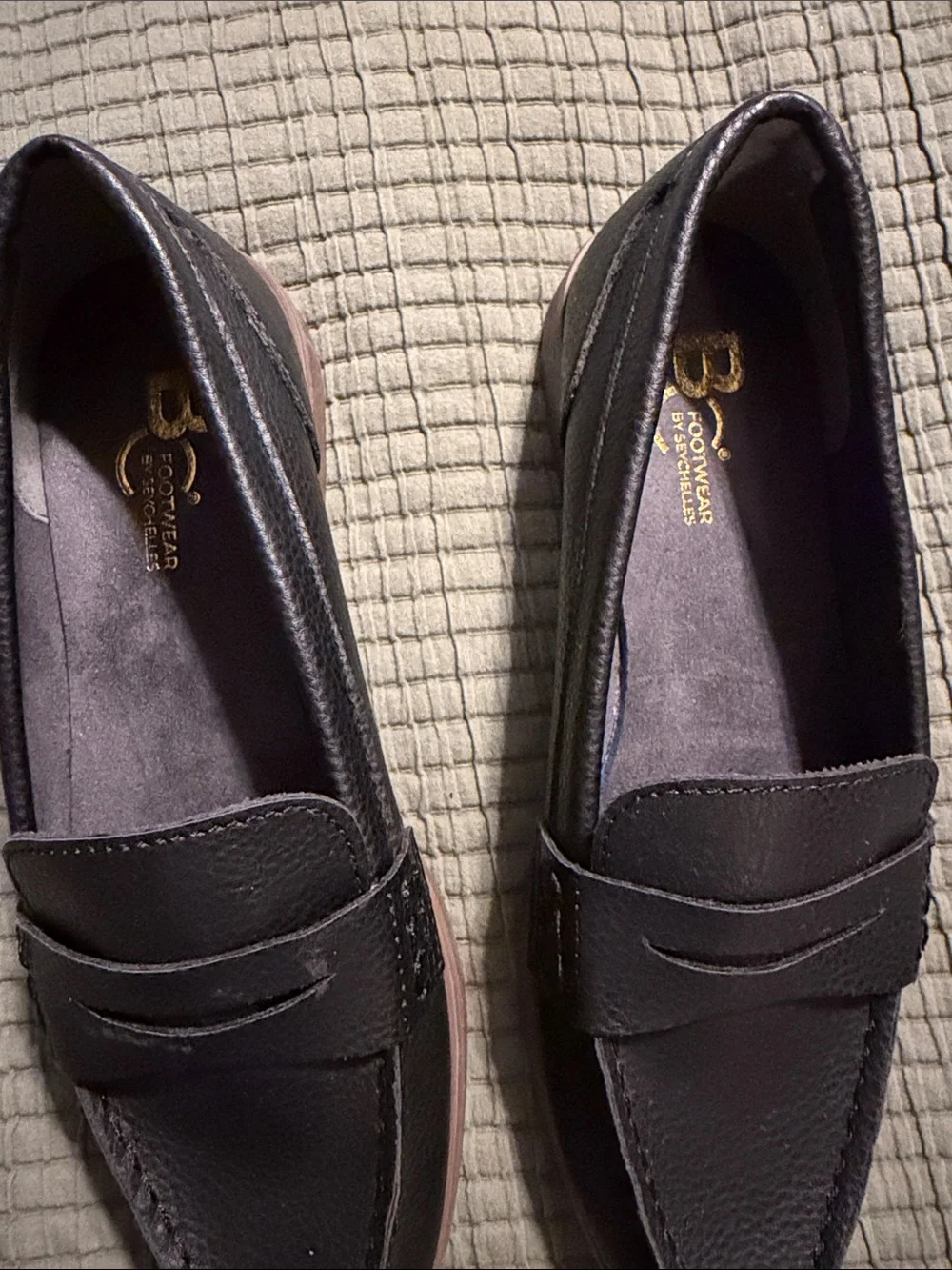 Seychelles Black Leather Penny Loafers